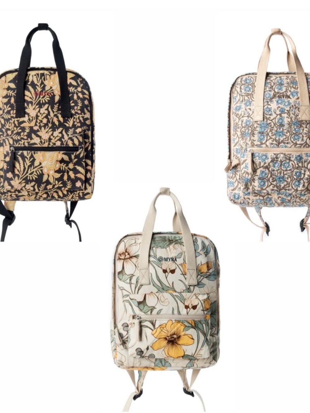Myra Bag Black & Gold Floral Backpack - Picture 2 of 2